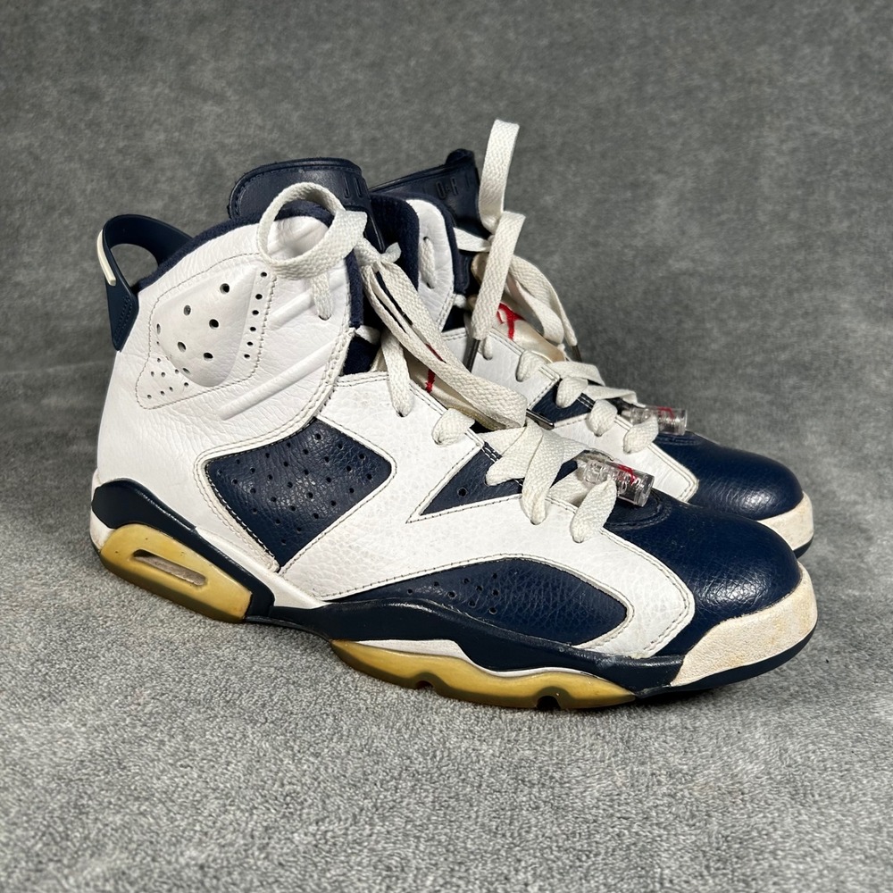 Nike Air Jordan 6 Retro Olympic 2012 White Navy Red 384664-130 Mens Size 10.5